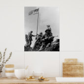 Eerste Iwo Jima Flag Raising op 23 februari 1945 Poster (Keuken)