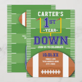 Eerste jaar Afgelopen Football thema Blauw eerste  Kaart (Voorkant / Achterkant)