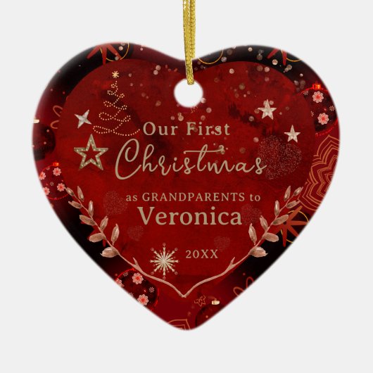 EERSTE JAAR ALS GROOTOUDERS FOTO KERAMISCH ORNAMENT (Voorkant)