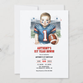 Eerste Jaar American Football 1e Verjaardagsfeest Kaart
