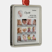 Eerste jaar baby 12 maanden foto collage mijlpaal