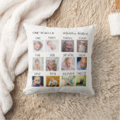 Eerste jaar Baby fotocollage Kussen (Deken)