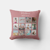 Eerste jaar baby fotosamenstelling Geboortegegeven Kussen (Voorkant)