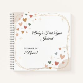 Eerste jaar Baby Journal | Gepersonaliseerd Notitieboek