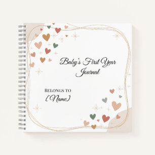 Eerste jaar Baby Journal Gepersonaliseerd Notitieboek