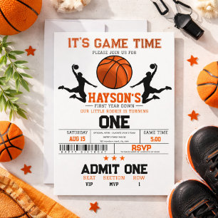 Eerste Jaar Basketbal 1e Verjaardagsfeestje Kaart