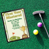 Eerste jaar behaald, golfen 1e verjaardag kaart