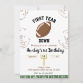 Eerste jaar down 1st Birthday Football Kaart (Voorkant)