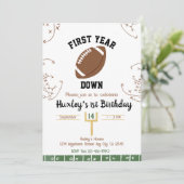 Eerste jaar down 1st Birthday Football Kaart (Staand voorkant)