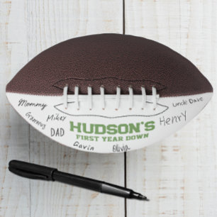 Eerste jaar Down Autograph Football Keepsake
