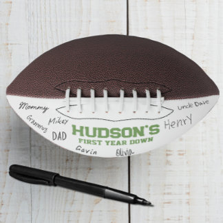 Eerste jaar Down Autograph Football Keepsake
