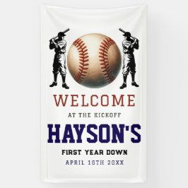 Eerste jaar Down Baseball 1e verjaardag Welkom Spandoek