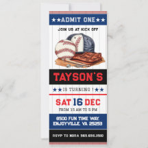 Eerste jaar Down Baseball Ticket 1e verjaardag dee