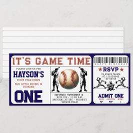 Eerste jaar Down Baseball Ticket 1e verjaardag Kaart