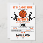 Eerste jaar Down Basketball 1e verjaardag Kaart (Voorkant)