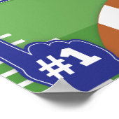 Eerste jaar Down Blue Football 1st Birthday Foam Poster (Hoek)