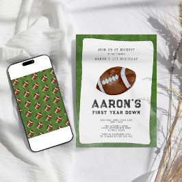 Eerste jaar Down Boy Football 1e verjaardagsfeestj Kaart