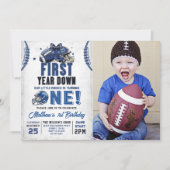 Eerste jaar Down Football 1e Verjaardag Foto Kaart (Voorkant)