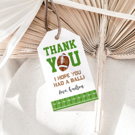 Eerste jaar Down Football 1e verjaardag gunst Tags Cadeaulabel