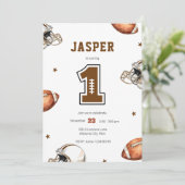 Eerste jaar Down Football | 1e verjaardag nummer 1 Kaart (Staand voorkant)