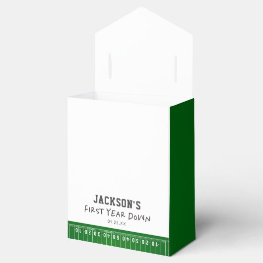 Eerste jaar Down Football 1e verjaardagsfeestje Bedankdoosjes (Geopend)