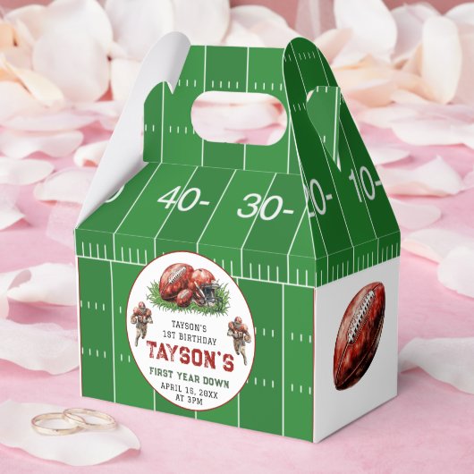 Eerste jaar Down Football 1e verjaardagsfeestje Bedankdoosjes (Huwelijk)