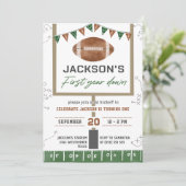 Eerste jaar Down Football 1e verjaardagsfeestje Kaart (Staand voorkant)