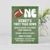 Eerste jaar Down Football 1e verjaardagsfeestje Kaart (Staand voorkant)