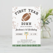 Eerste jaar Down Football 1e verjaardagsfeestje Kaart (Staand voorkant)