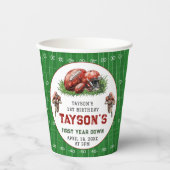 Eerste jaar Down Football 1e verjaardagsfeestje Papieren Bekers (Voorkant)