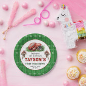 Eerste jaar Down Football 1e verjaardagsfeestje Papieren Bordje (Feest)