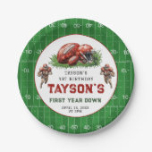 Eerste jaar Down Football 1e verjaardagsfeestje Papieren Bordje (Voorkant)
