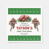 Eerste jaar Down Football 1e verjaardagsfeestje Servet (Voorkant)