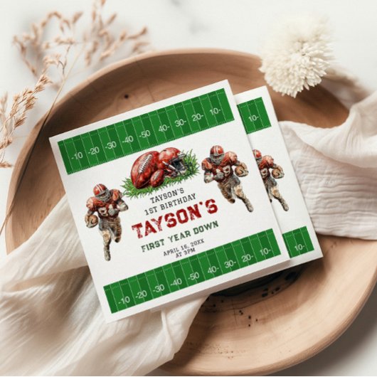 Eerste jaar Down Football 1e verjaardagsfeestje Servet