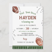 Eerste jaar Down Football 1e verjaardagsuitnodigin Kaart (Voorkant)