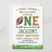Eerste jaar Down Football 1e verjaardagsuitnodigin Kaart (Voorkant)