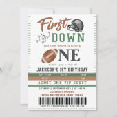 Eerste jaar Down Football 1e verjaardagsuitnodigin Kaart (Voorkant)