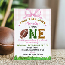 Eerste jaar Down Football 1st Girl Birthday