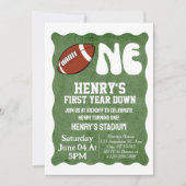 Eerste jaar Down Football 1st Verjaardagsfeest Wav Kaart (Voorkant)