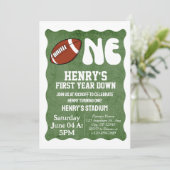 Eerste jaar Down Football 1st Verjaardagsfeest Wav Kaart (Staand voorkant)