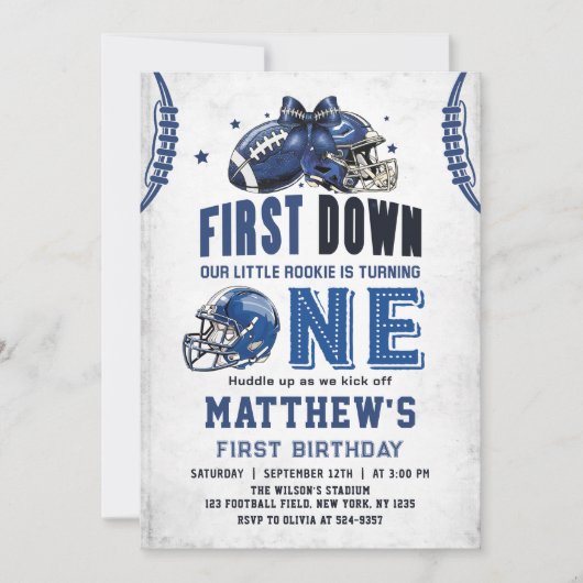 Eerste jaar Down Football eerste verjaardag Kaart (Voorkant)