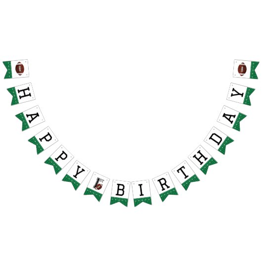 Eerste jaar Down Football Happy Birthday Banner (Alle)