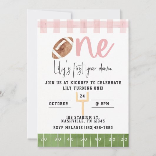 Eerste jaar Down Football Invitation, eerste verja Kaart (Voorkant)