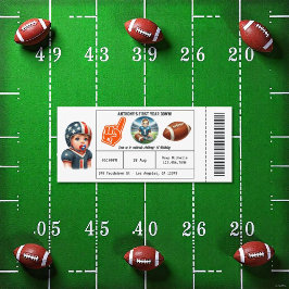 Eerste jaar Down Football Ticket 1e verjaardag Kaart