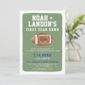 Eerste jaar Down Football, Twin 1e verjaardagsfees Kaart (Staand voorkant)