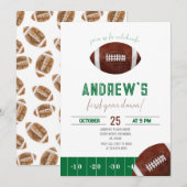 Eerste jaar down Football uitnodiging (Voorkant / Achterkant)