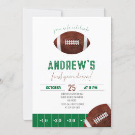 Eerste jaar down Football uitnodiging