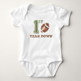 Eerste jaar Down Football Verjaardag Outfit Romper