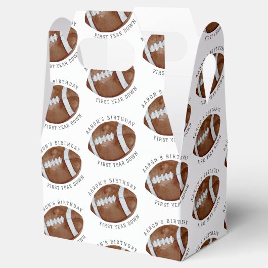 Eerste jaar Down Football verjaardagsfeestje Bedankdoosjes (Geopend)