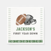 Eerste jaar Down Football Verjaardagsfeestservette Servet (Voorkant)